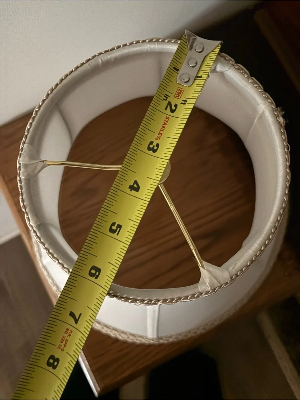 Classic off White Bell Lamp Shade with Gold Trim